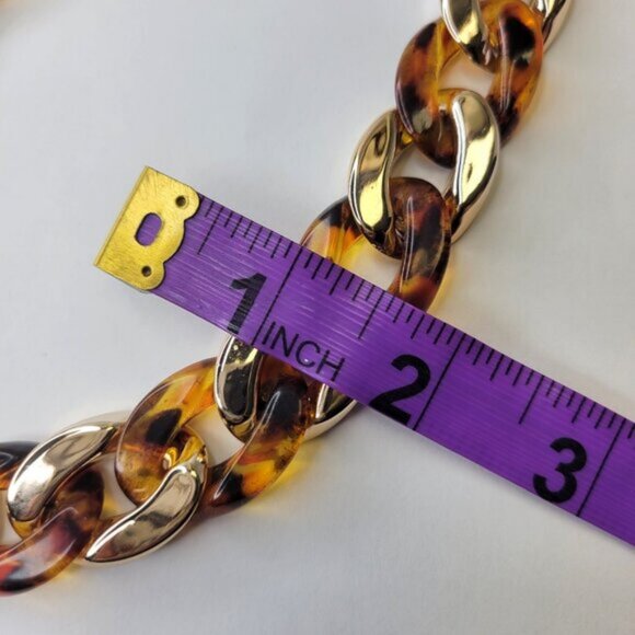 Chunky Brown Gold Choker Statement Necklace - Picture 8 of 10